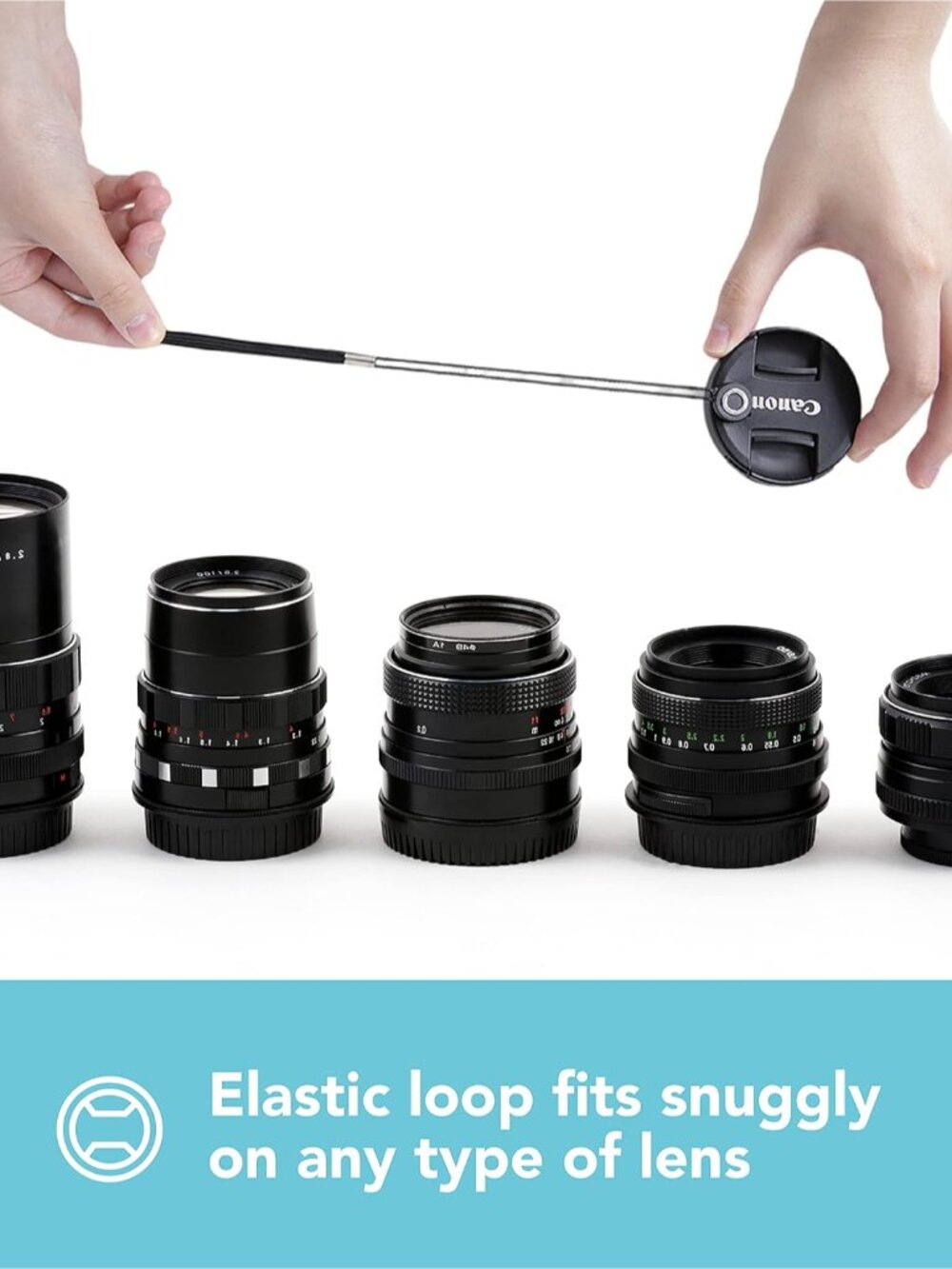 Camera Lens Cap Leash with Elastic String, Compatible with Universal DSLR SLR Ev - Picture 5 of 8